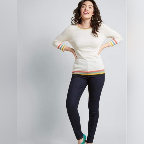 ModCloth Future Looks Vim Knit Sweater Size L - Picture 2 of 14